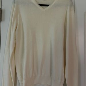 Calvin Klein Men's Ivory V-Neck Sweater
